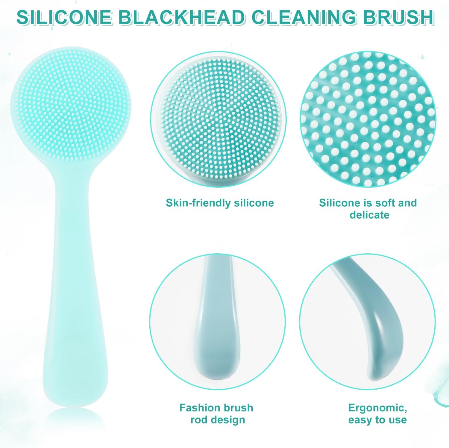 6 piezas de herramienta exfoliante para el cuidado de la piel, cepillo exfoliante de silicona para la cara, cepillo exfoliante facial para todo tipo