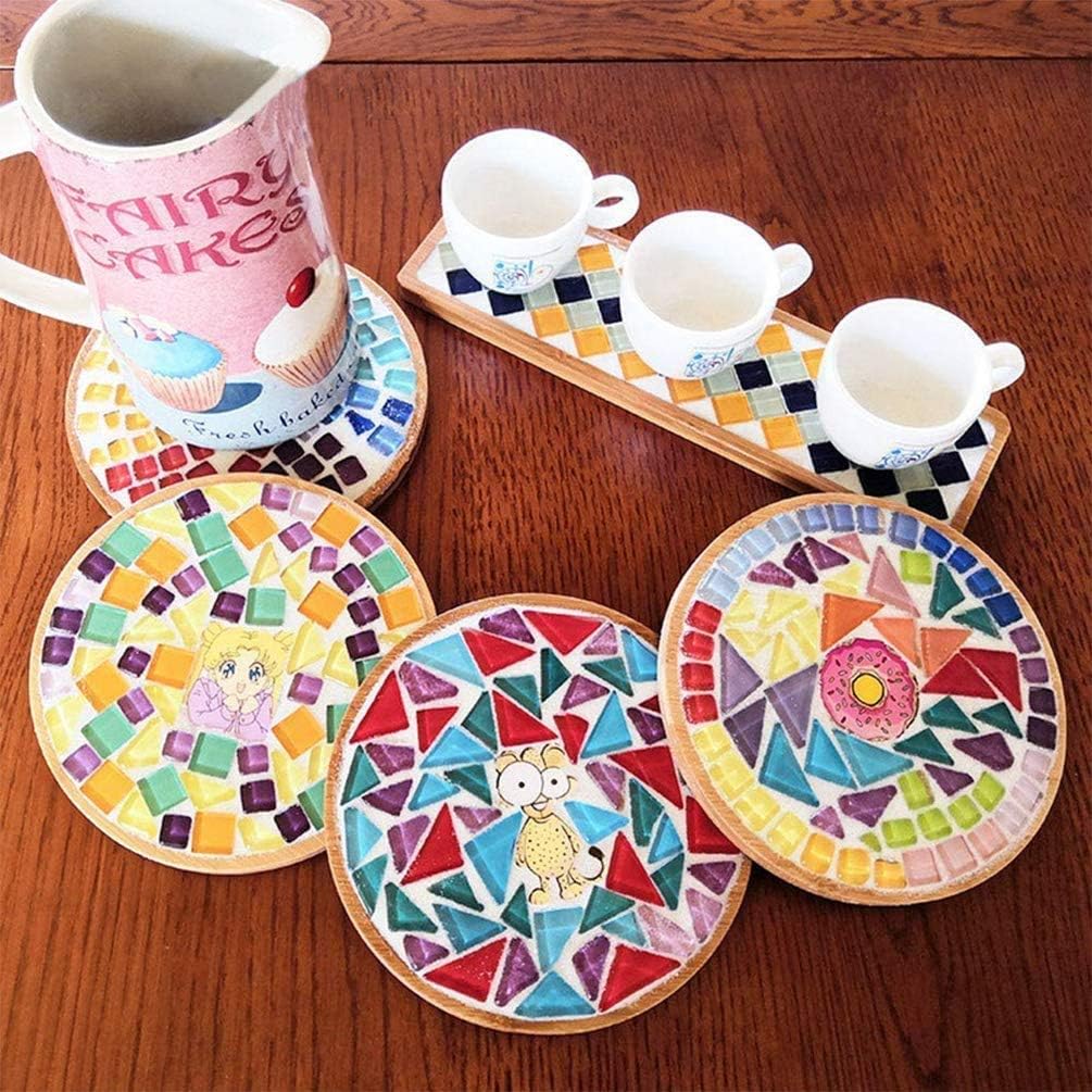 Azulejos de mosaico de colores mixtos de 7.05 oz brillantes piezas de mosaico de cristal de colores brillantes vidrieras a granel formas surtidas
