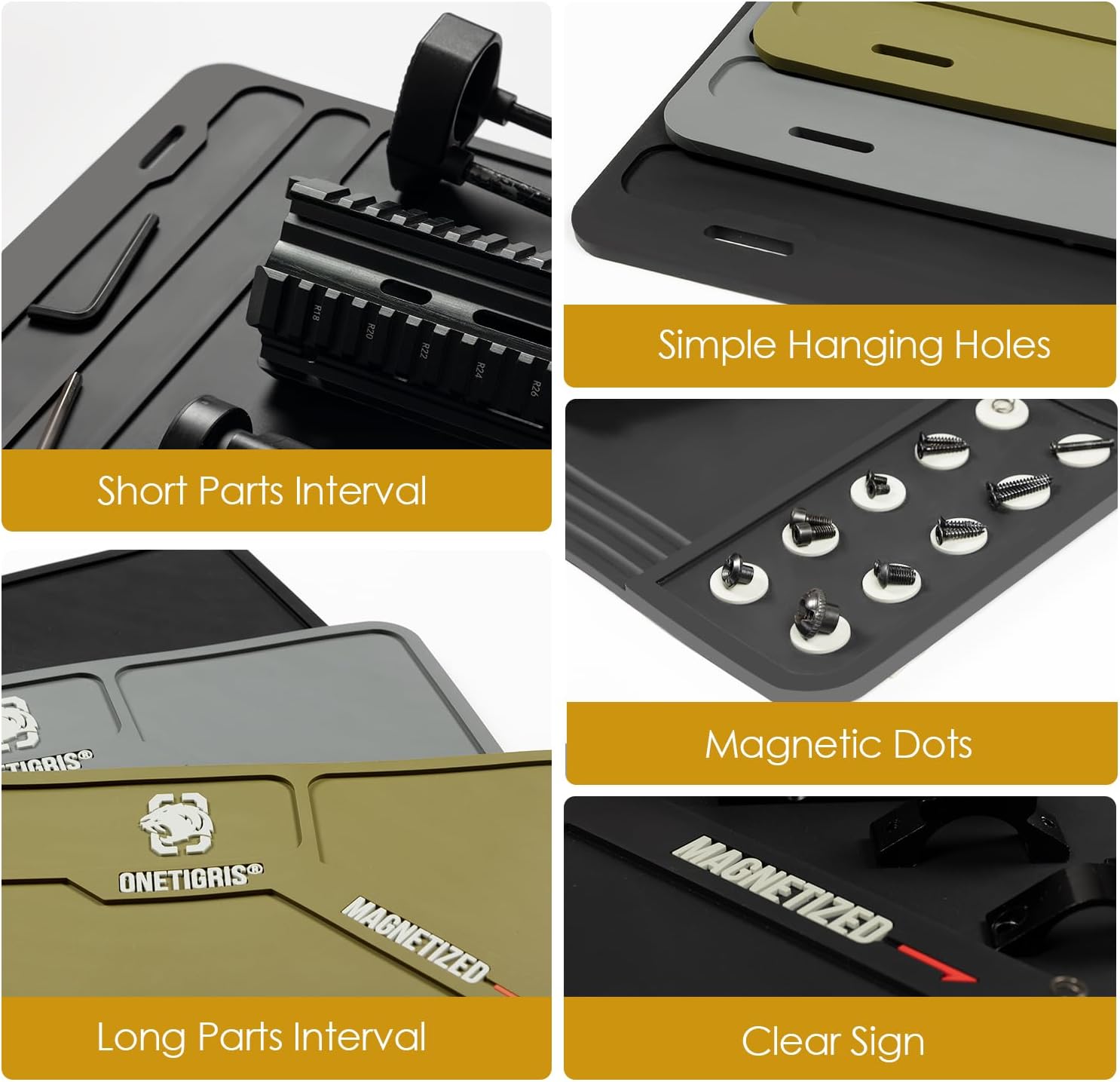 OneTigris Gun Cleaning Mat Rifle Pistol Gun Mat with Magnetic Dots, Non-Slip Oil Resistant
