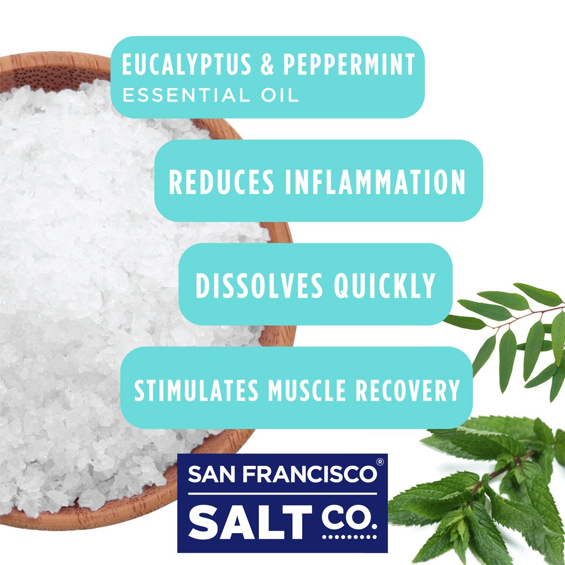 Sales de baño Muscle Soak – Bolsa a granel de 10 libras por San Francisco Salt Company