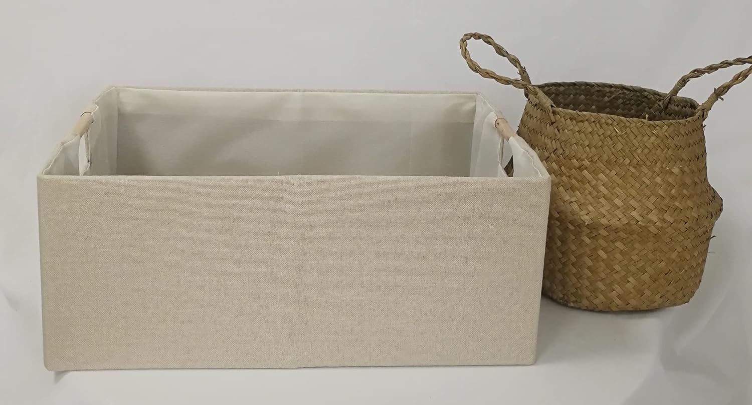 Contenedores de almacenamiento para estantes, cestas rectangulares de armario, caja plegable con asas, cajas de almacenamiento grises para el hogar,