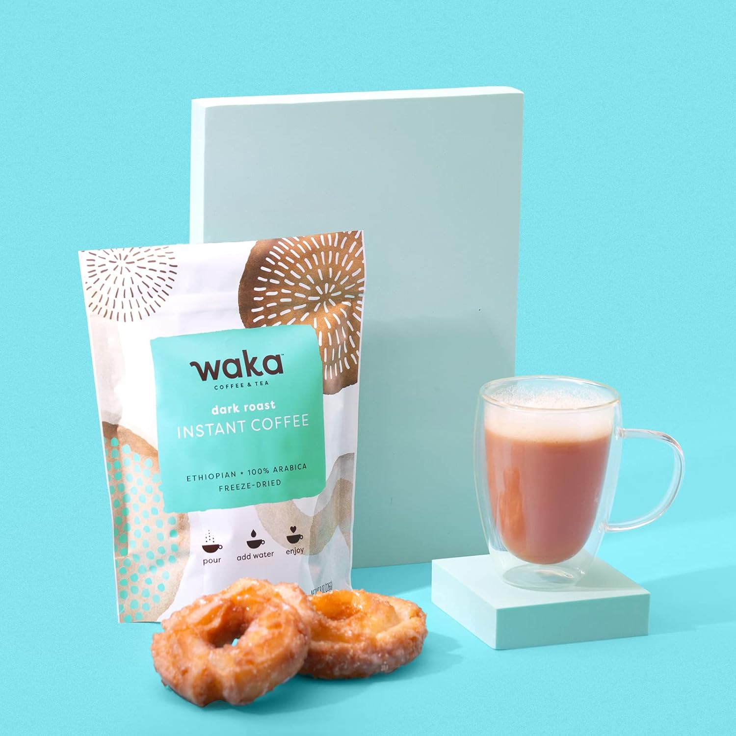 Waka – Café instantáneo de calidad, tostado oscuro, granos liofilizados etíopes 100% arábica. Bolsa a granel de 8 onzas