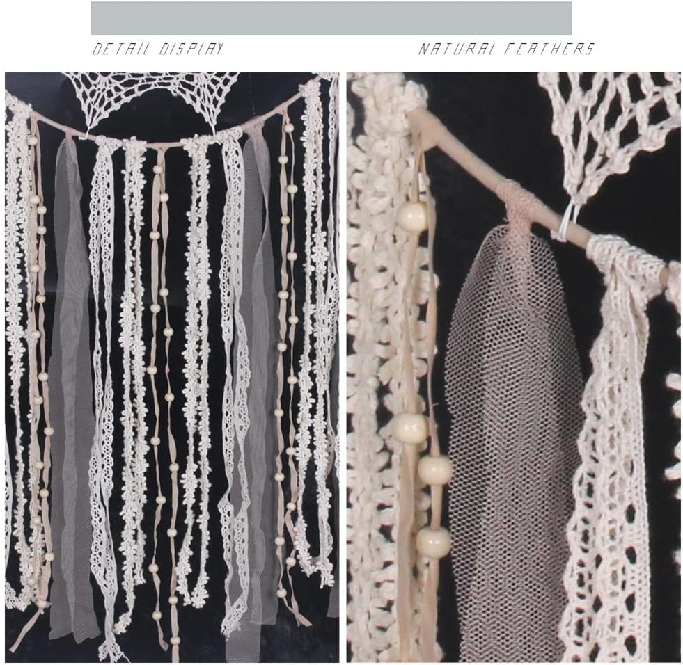 Atrapasueños de macramé  Atrapasueños de borla beige hecho a mano  Adornos colgantes bohemios para dormitorio, sala de estar, guardería, hogar,