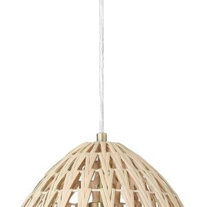 Robert Stevenson Lighting Persephone – Lámpara de techo de ratán tejida a mano y metal, natural Robert Stevenson Lighting Persephone – Lámpara de techo de ratán tejida a mano y metal, natural