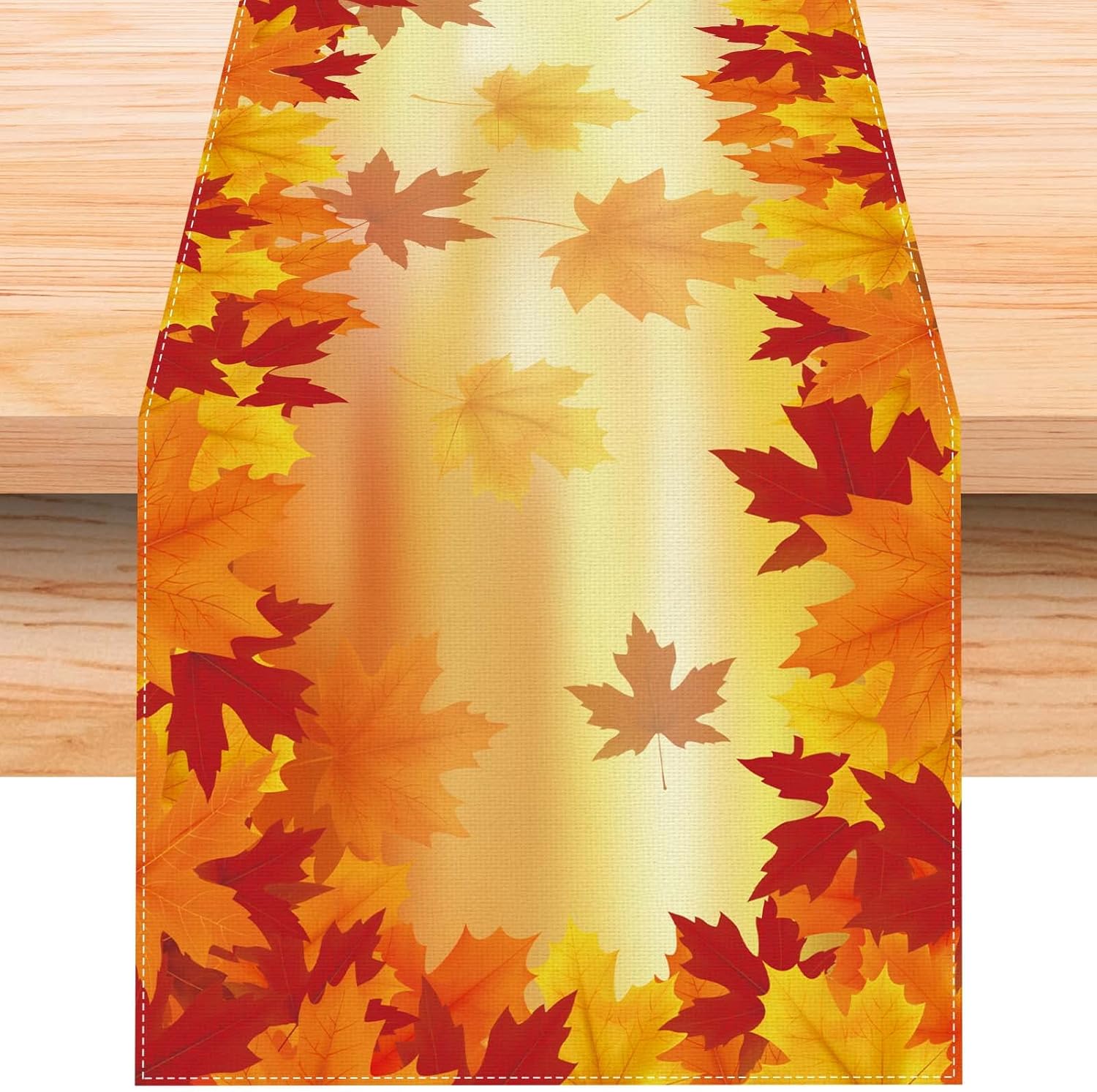 Camino de mesa de otoño de hojas de arce naranja de lino naranja de 108 pulgadas de largo, casa de campo, otoño, Acción de Gracias, hogar, cocina,