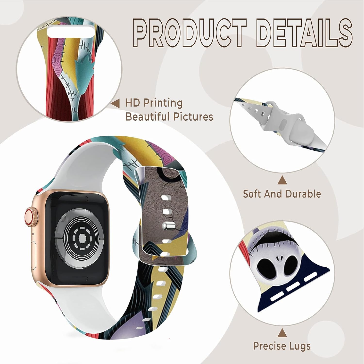 Holiday Band Compatible with Apple Watch 38mm 40mm 41mm 42mm 44mm 45mm 49mm Men Women,Soft Silicone Adjustable Wristbands Smartwatch Straps for