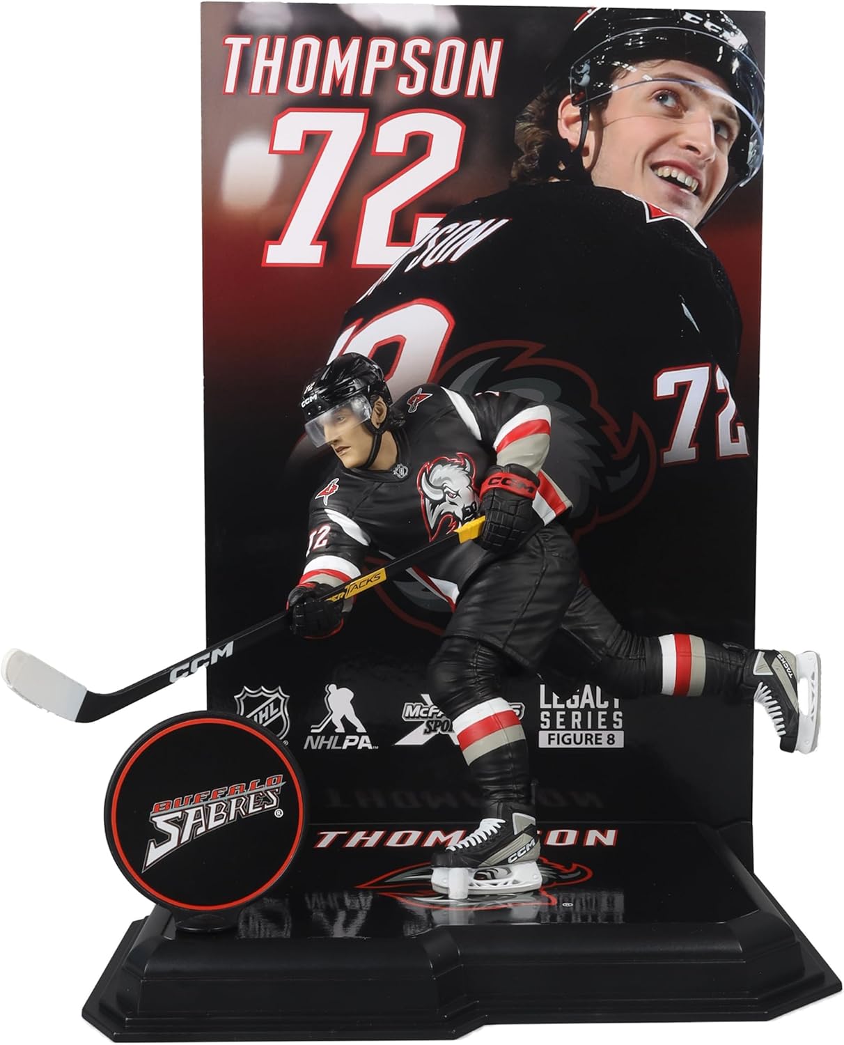 McFarlane Toys – Tage Thompson (Buffalo Sabres) Figura posada de la NHL de 7 pulgadas, Picks deportivos de McFarlane