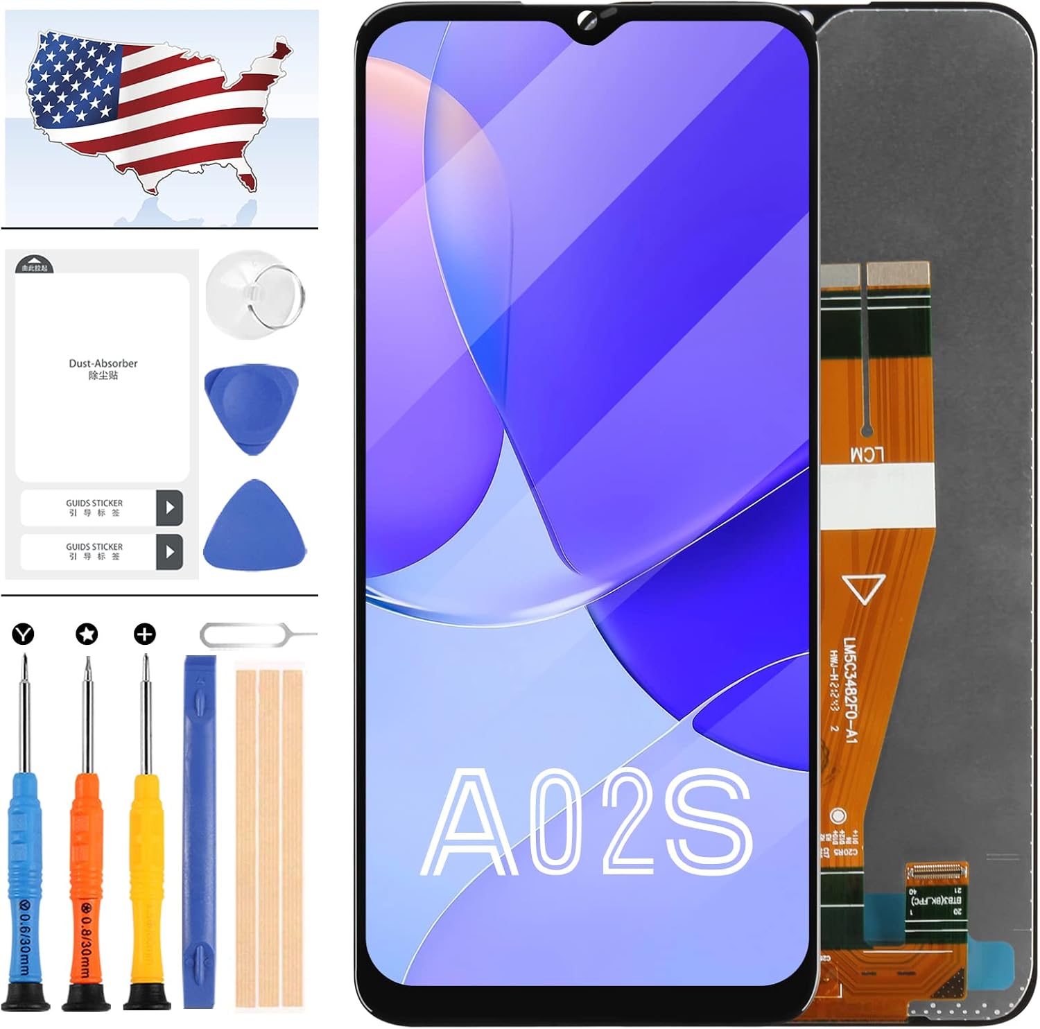 Para Samsung A02S Reemplazo de pantalla para Samsung Galaxy A02S LCD A025 A025U A025A A025V A025G Pantalla táctil Digitalizador Asamblea 6.5″