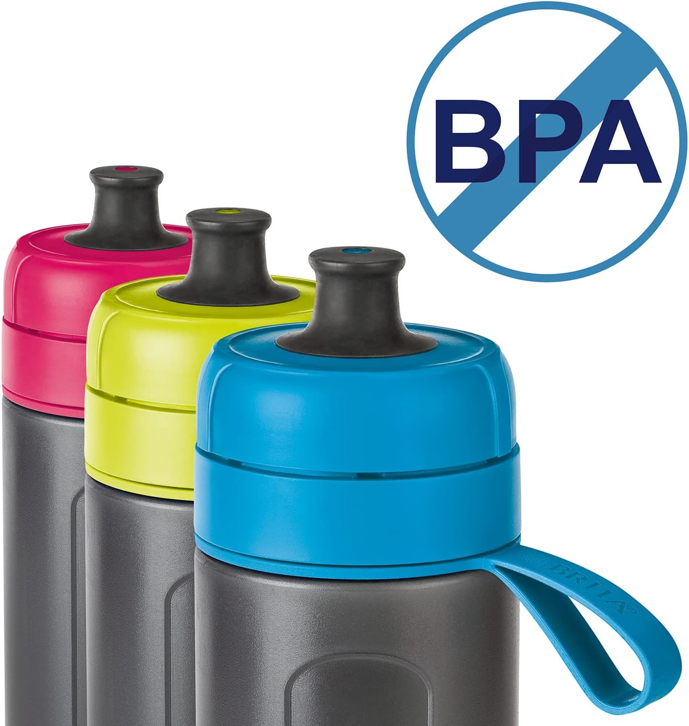 BRITA Botella con filtro de agua activa, reduce el cloro y las impurezas orgánicas, libre de BPA, Lima, 20.3 fl oz