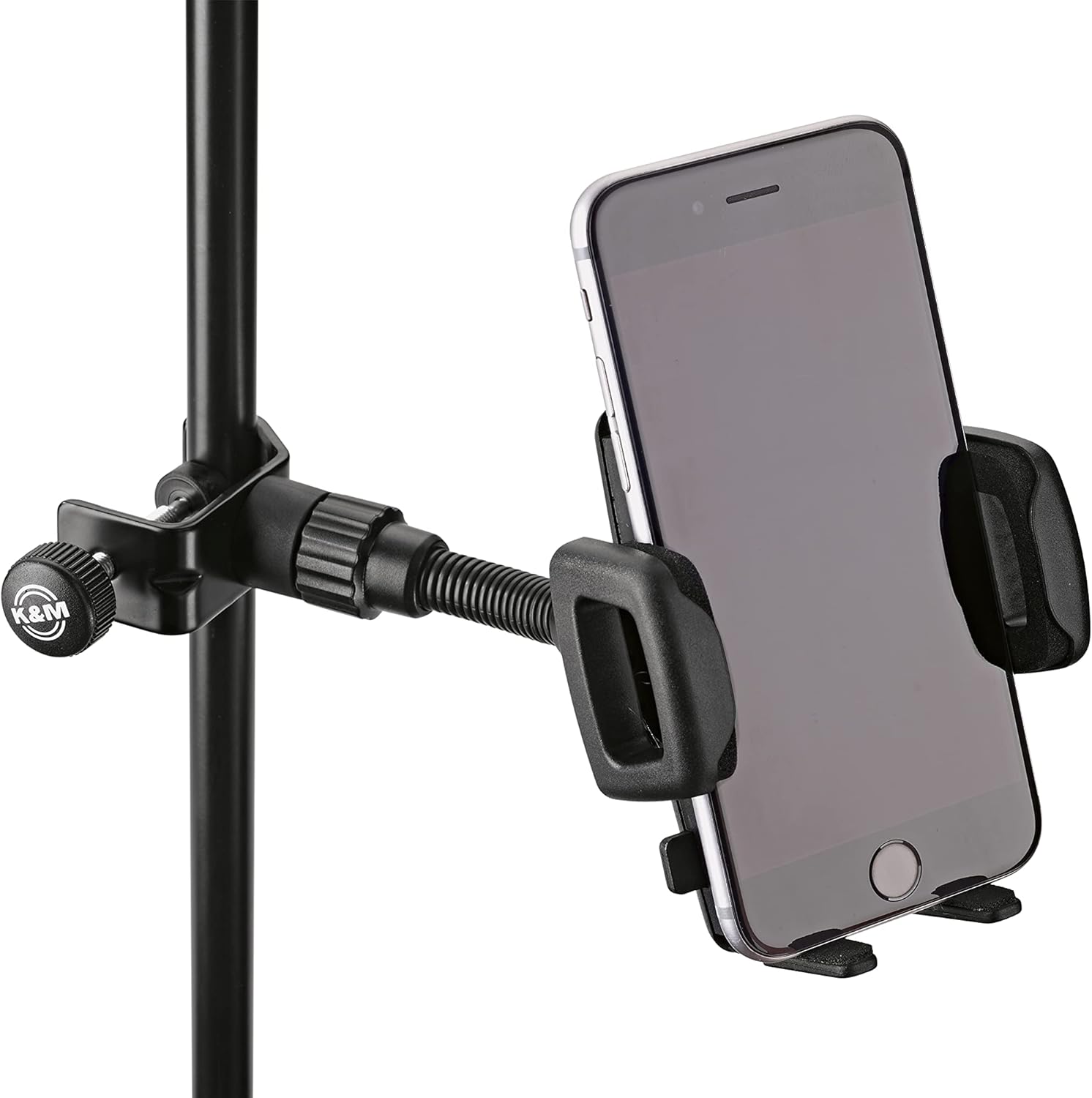 K&M 19747 Soporte para teléfono inteligente Negro Plástico 360  Rotatorio Flexible Mandíbulas de sujeción para trípode, escritorio, etc