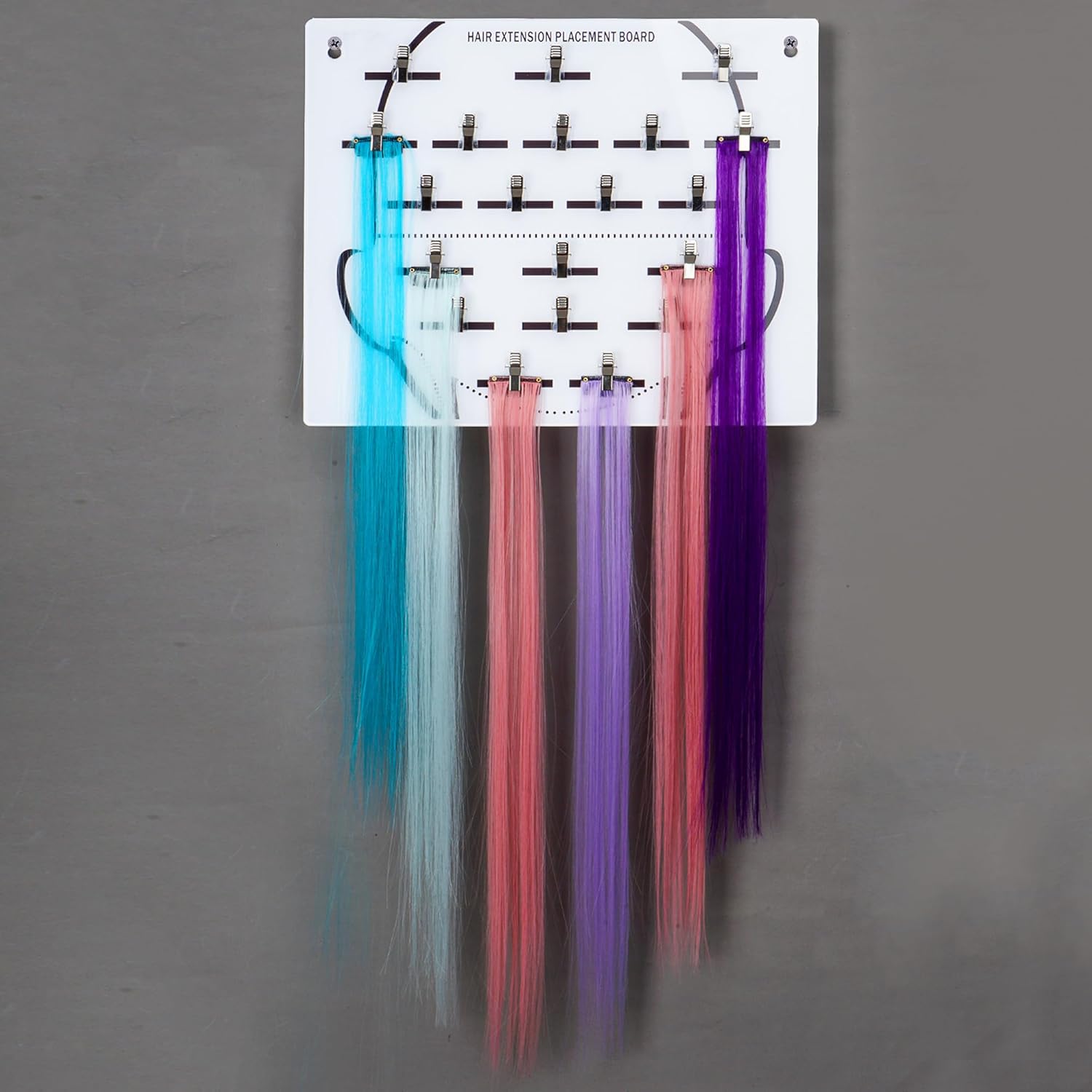 yeshine Soporte de extensión de cabello para montaje en pared, placa de tinte para el cabello, tablero de exhibición de seccionamiento, placa