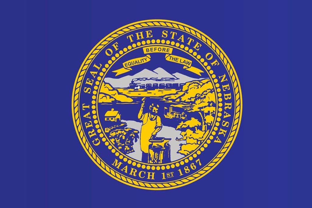 Bandera del estado de Nebraska Omaha Lincoln State Flag Cornhuskers Educación Póster patriótico de bandera americana de banderas para decoración de