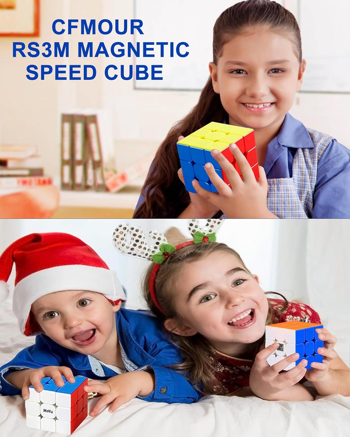 CFMOUR Cubo magnético de velocidad 3 x 3  Moyu RS3M Cubo sin calcomanías, 48 imanes  Juguete rompecabezas superrápido para resolver problemas para