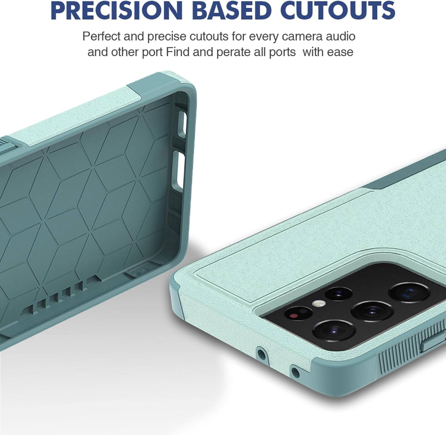 Funda para Samsung Galaxy S21 Ultra funda protectora de doble capa resistente para teléfono celular, a prueba de golpes, con protector de pantalla,