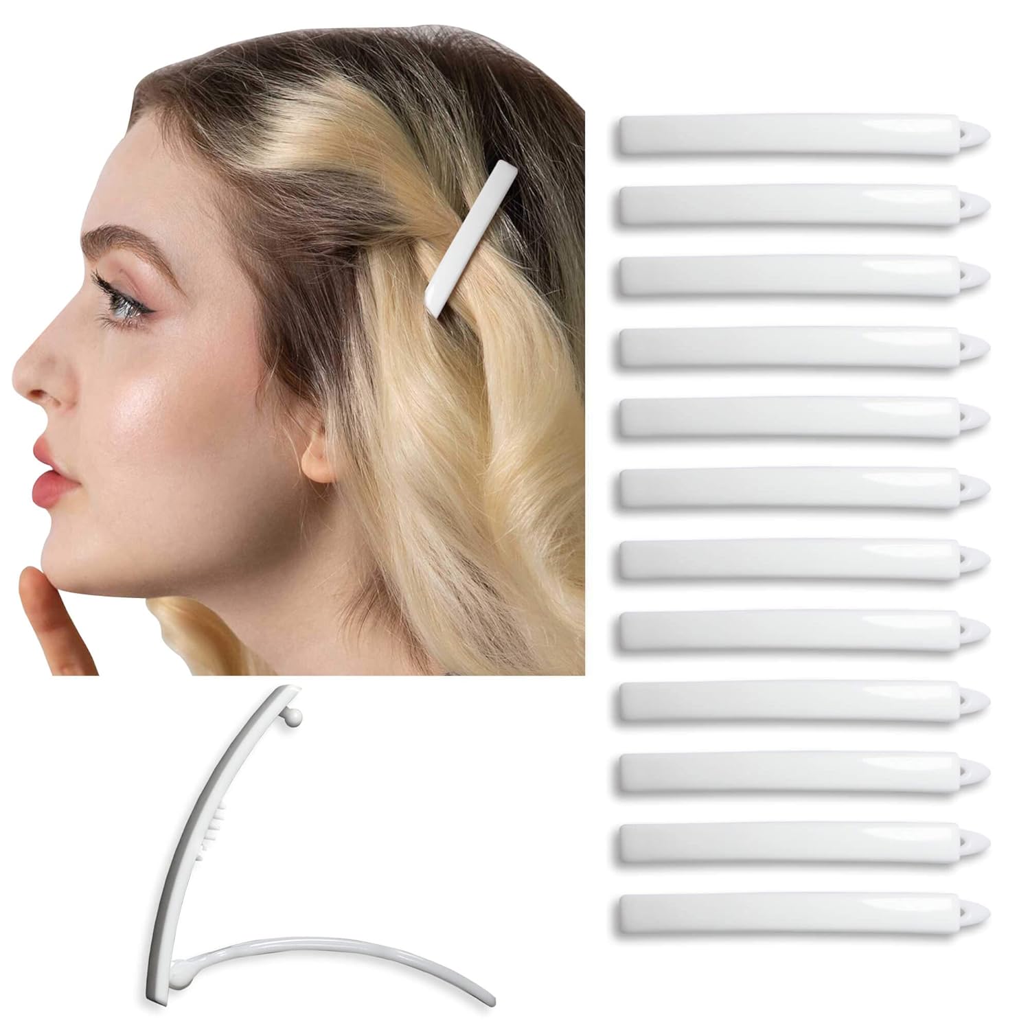 AURORA PIN Juego de 12 pasadores de pelo para mujeres y niñas, pinzas para cabello grueso y fino, accesorios para el cabello no metálicos, agarre