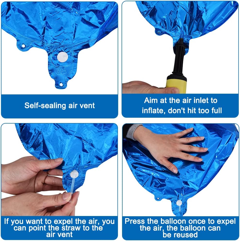 TONIFUL 52 globos azules de la letra A-Z de 16 pulgadas con frase personalizada, letras del alfabeto de Mylar para crear tu propia bandera,