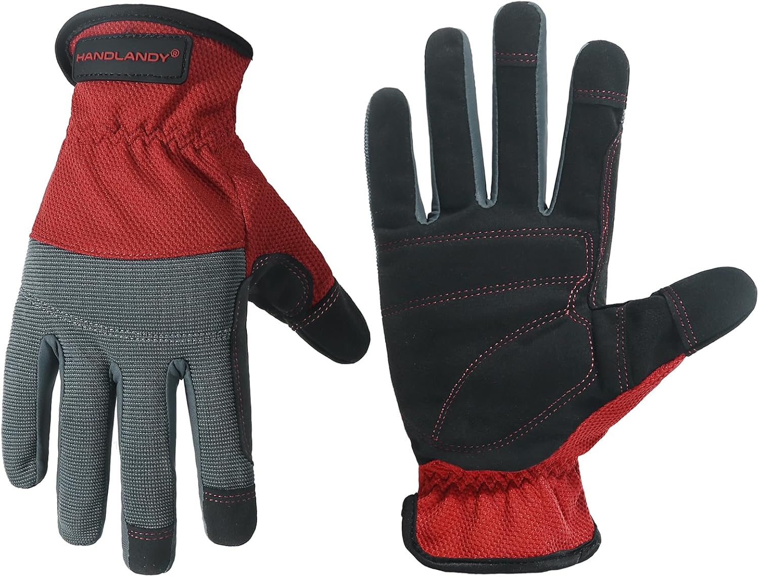 HANDLANDY – Guantes de trabajo para hombre aptas para pantalla táctil, guantes para mecánico flexibles y transpirables, con nudillos y palma