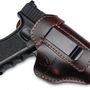 Cranssy Funda de cuero genuino IWB para transporte oculto compatible con Glock 19 23 43X 48, Taurus G3C G2C, M&P Shield 0.354 in, P365X Macro, etc Cranssy Funda de cuero genuino IWB para transporte oculto compatible con Glock 19 23 43X 48, Taurus G3C G2C, M&P Shield 0.354 in, P365X Macro, etc