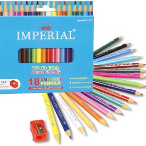 Imperial – Lápices de colores mini con sacapuntas respetuosos con la naturaleza, 18 unidades Imperial – Lápices de colores mini con sacapuntas respetuosos con la naturaleza, 18 unidades
