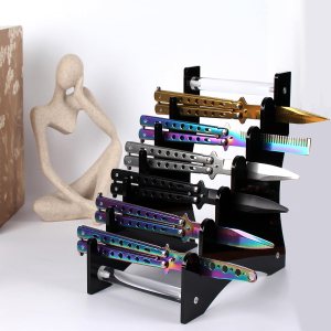 Soporte de exhibición de cuchillos, soporte para cuchillos, vitrina de cuchillos, soporte de exhibición de colección de cuchillos, para organizador Soporte de exhibición de cuchillos, soporte para cuchillos, vitrina de cuchillos, soporte de exhibición de colección de cuchillos, para organizador