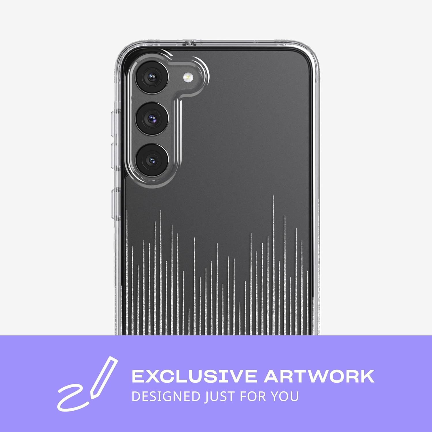 tech21 Evo Sparkle – Funda para Samsung Galaxy S23 Plus, resistente a la lluvia y a los arañazos con protección contra caídas de 12 pies