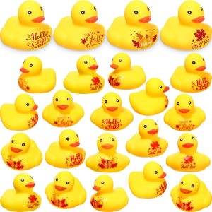 48 piezas de pequeños patos de goma flotantes de Acción de Gracias de otoño, mini juguete de baño pequeños chirriantes para bañera, fiesta de 48 piezas de pequeños patos de goma flotantes de Acción de Gracias de otoño, mini juguete de baño pequeños chirriantes para bañera, fiesta de