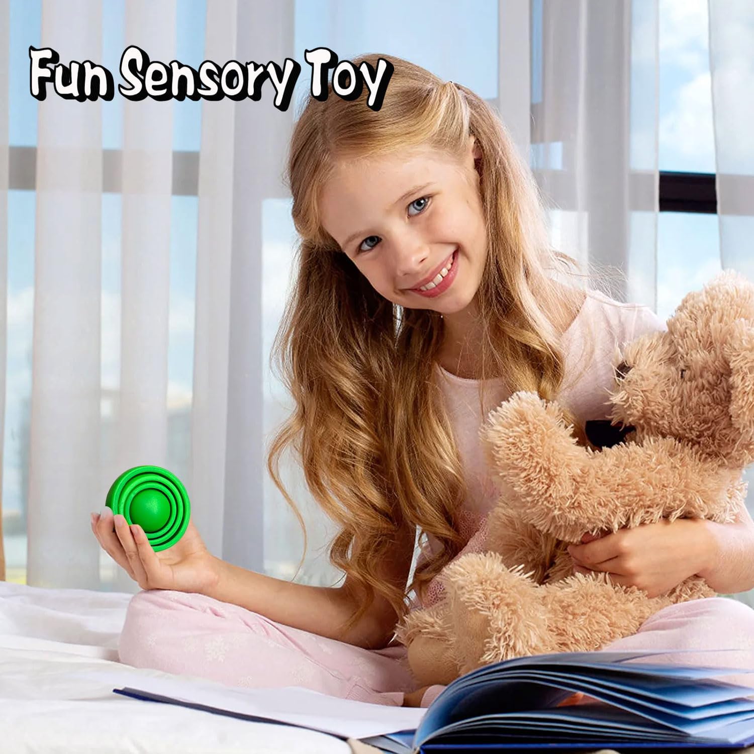 Paquete de 4 juguetes sensoriales para la ansiedad, bola giratoria 3D divertida con giro infinito, juguetes para niños y adultos, juguetes para