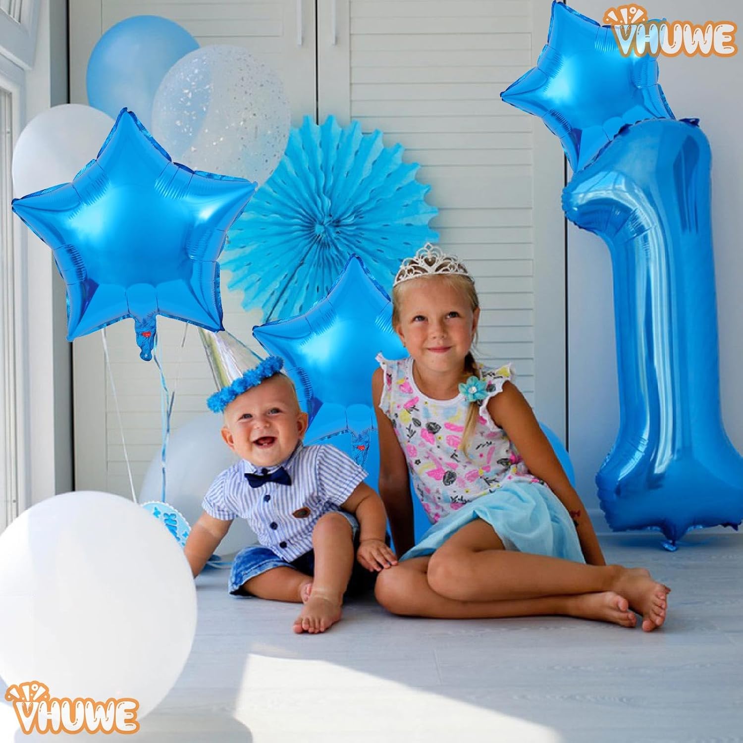 Globos de estrella azul de 18 pulgadas, 10 unidades de globos metálicos de aluminio de helio de Mylar en forma de estrella azul para decoraciones de