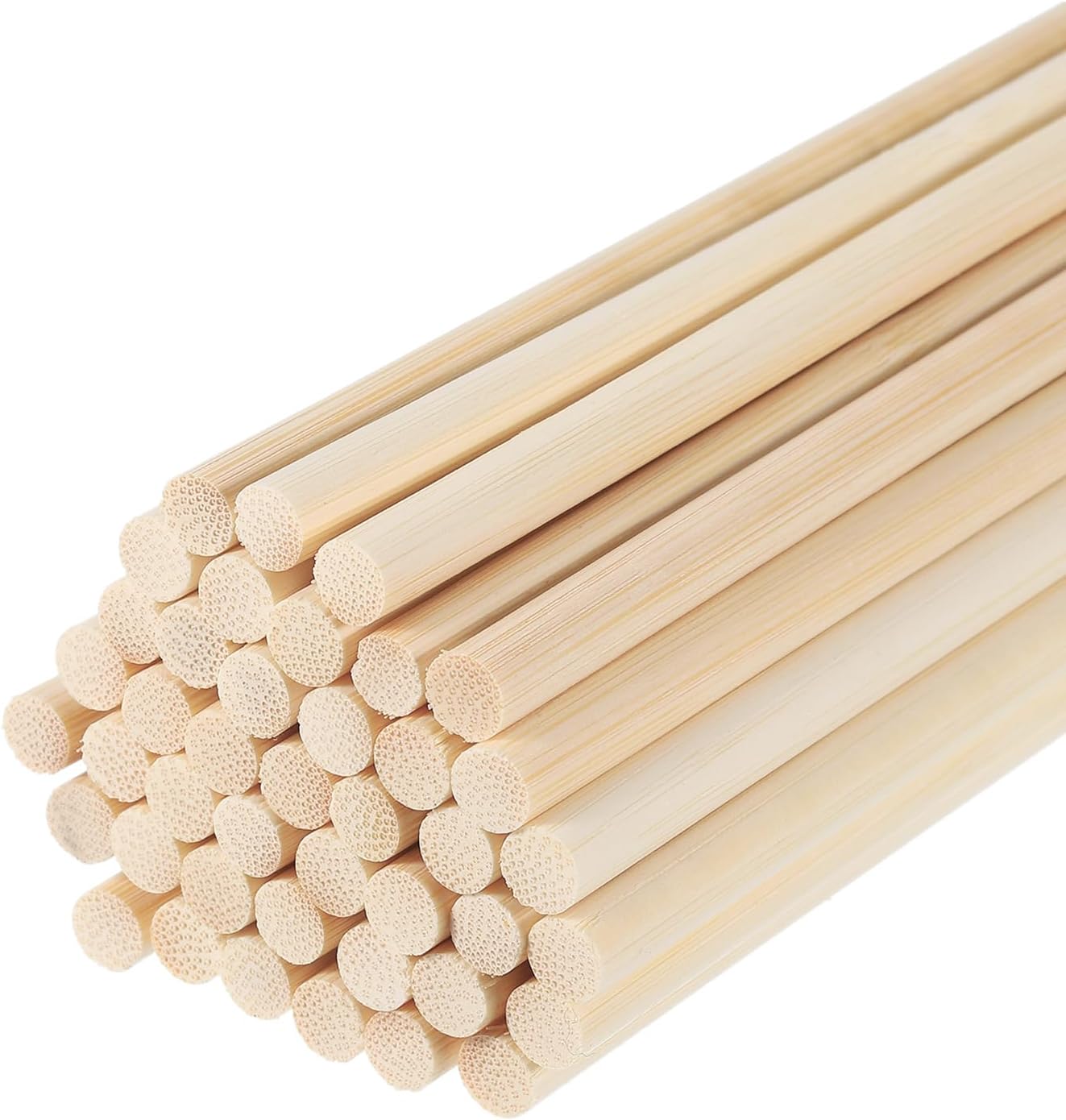 MECCANIXITY Varillas de madera de 11.8 in, 12 varillas redondas de madera, palo de bambú de 0.23 pulgadas para manualidades, accesorios de cabina de