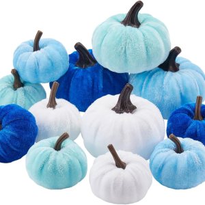 woshilaocai 12 calabazas de terciopelo surtidas, decoración de otoño y Halloween, calabazas artificiales de espuma para decoración de mesa de otoño, woshilaocai 12 calabazas de terciopelo surtidas, decoración de otoño y Halloween, calabazas artificiales de espuma para decoración de mesa de otoño,