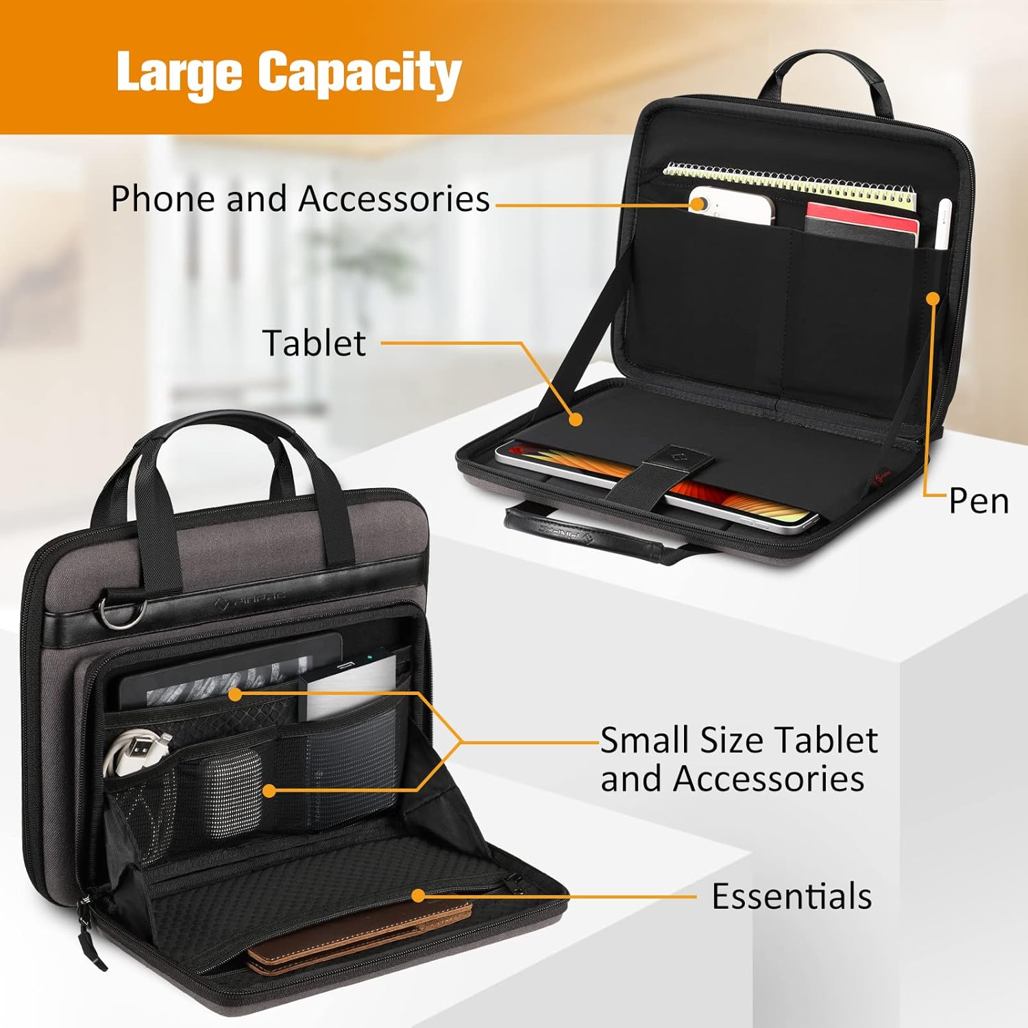 FINPAC Funda para tablet de 11 pulgadas, bolsa de hombro con bolsillo para accesorios para iPad Pro de 11 pulgadas (2018-2024), iPad de 10.9