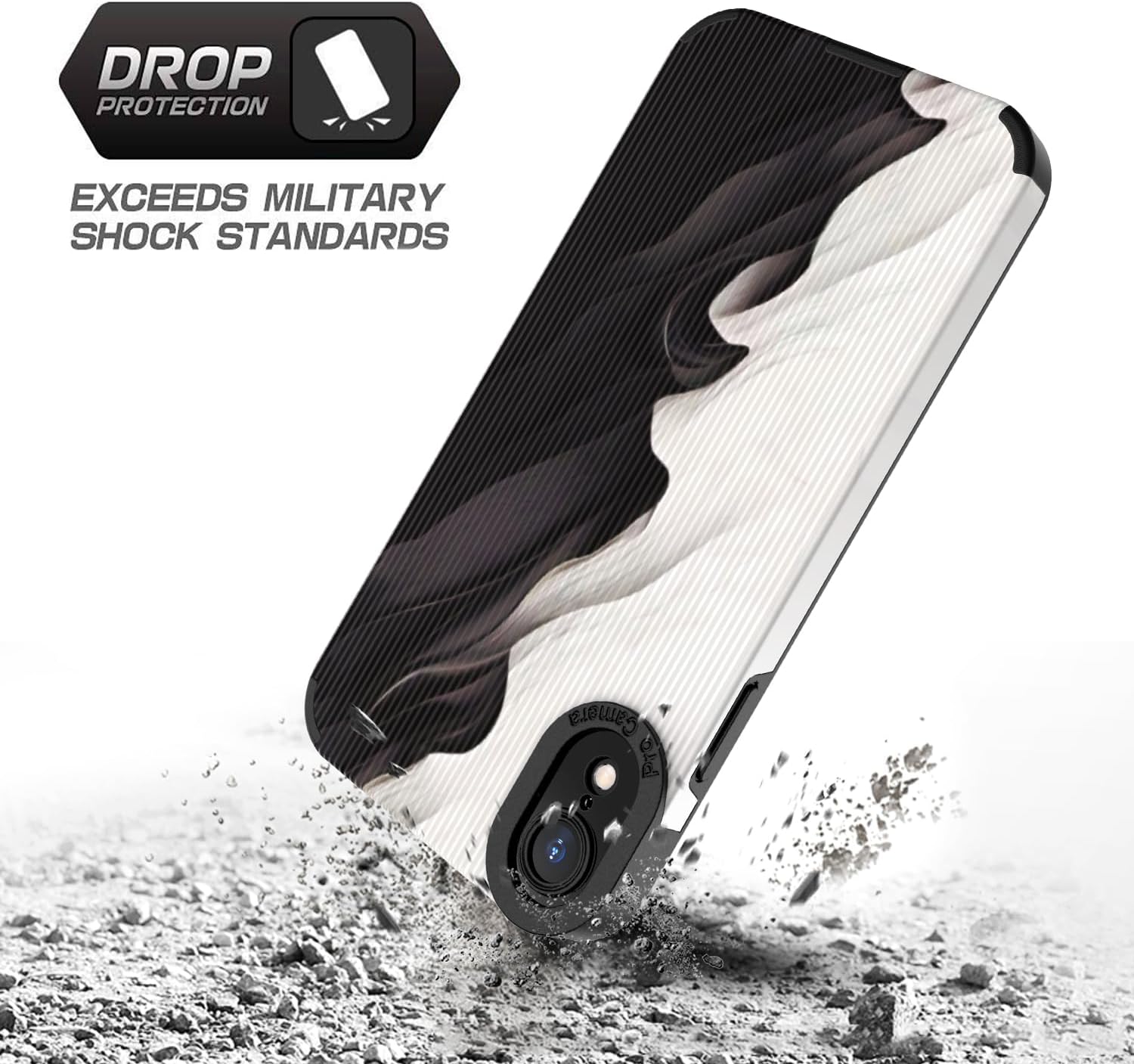 Funda de silicona compatible con iPhone XR para mujeres y niñas, TPU suave antigolpes, diseño aerodinámico de silicona, color negro