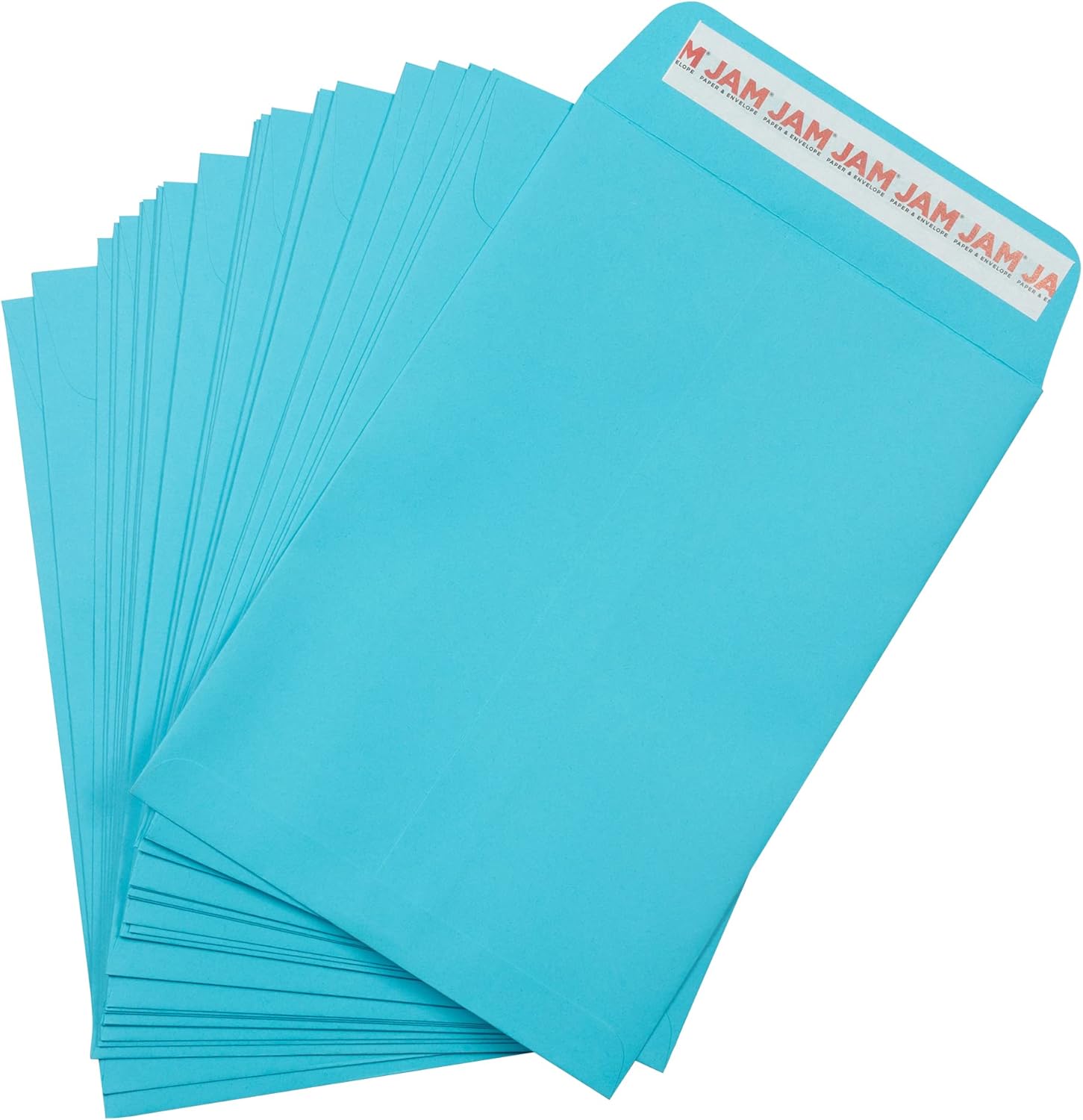 JAM PAPER Sobres de catálogo de colores de extremo abierto de 6 x 9 con cierre de despegar y sellar, color azul, paquete de 50 unidades