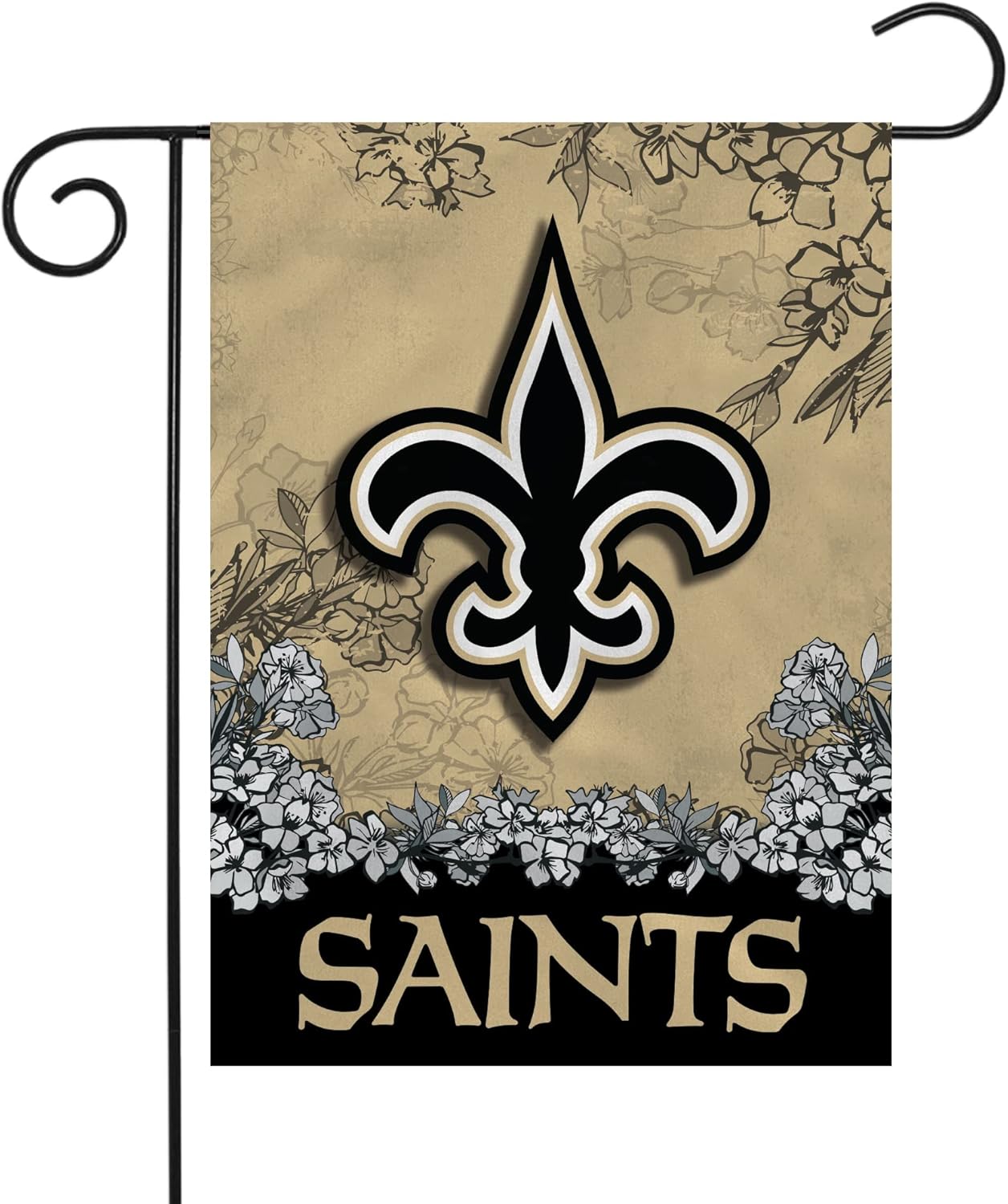 Rico Industries NFL New Orleans Saints Primary – Bandera de jardín de doble cara de 13 x 18 pulgadas