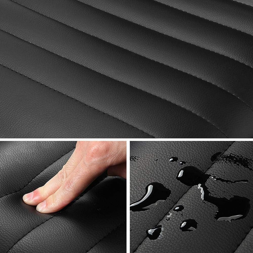 Yaheetech Sillas ejecutivas de piel sintética con respaldo bajo, silla giratoria de oficina con ruedas, color negro