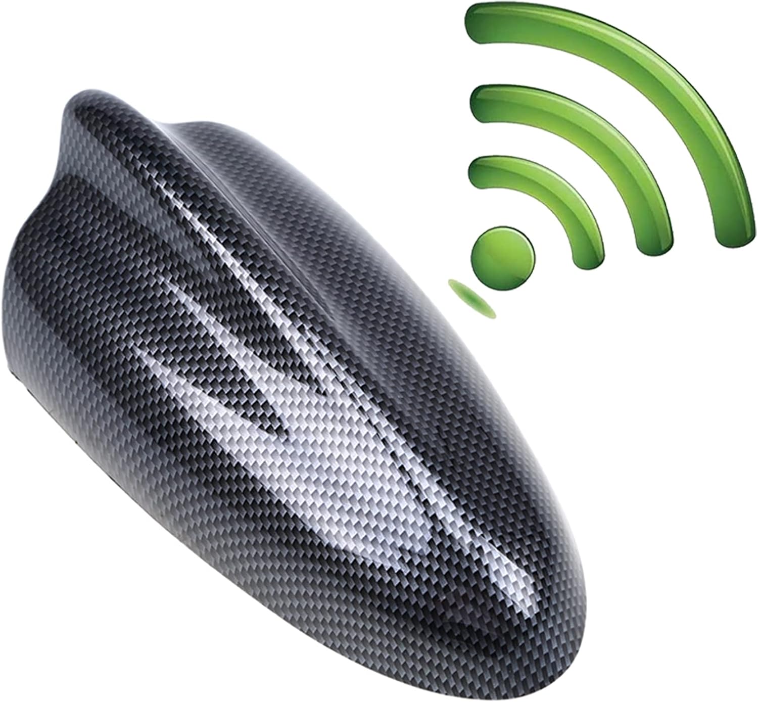 Possbay Antena universal de aleta de tiburón para coche, antena de señal de radio AMFM para auto, SUV, camión, todoterreno, con base adhesiva (fibra