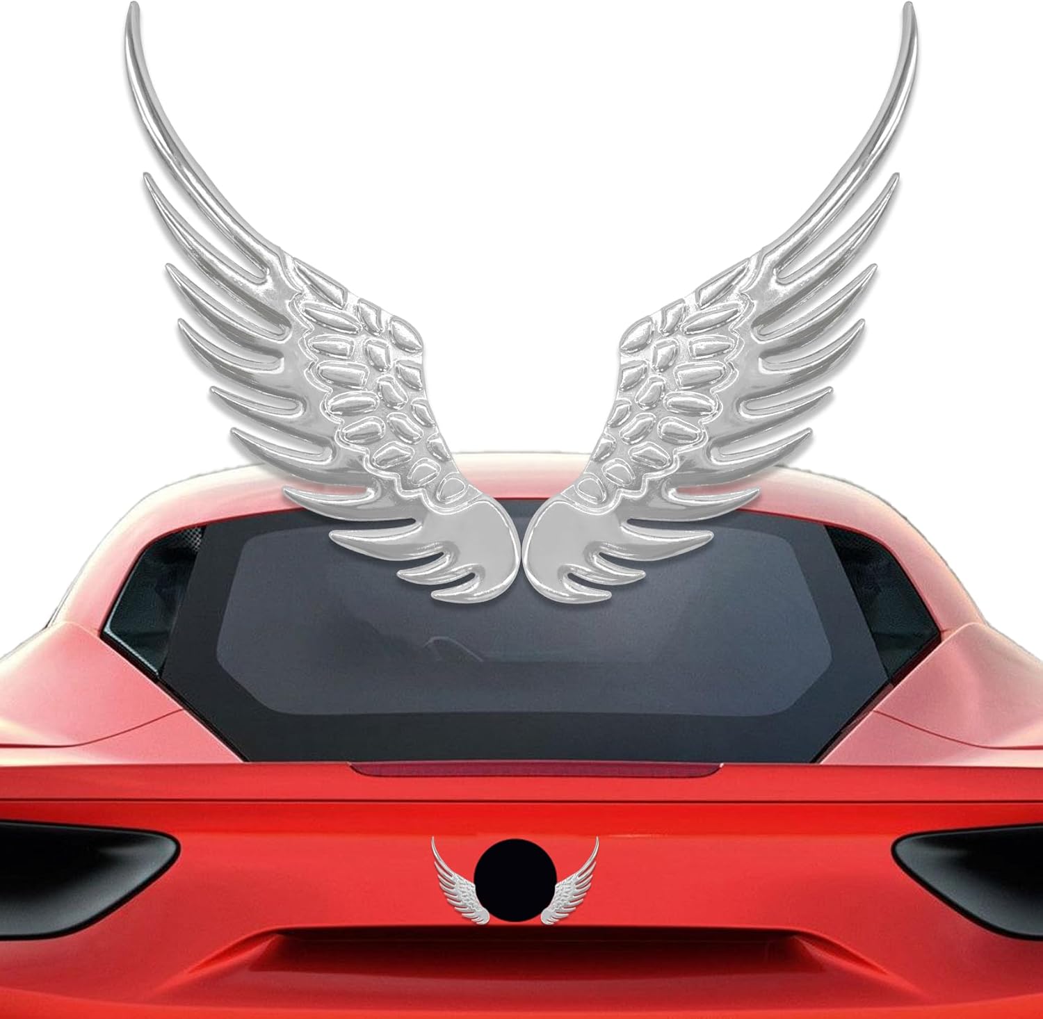 1 par de calcomanías de aleación de metal para automóvil, calcomanías de metal 3D, emblema de automóvil de alas de águila de halcón, calcomanías de