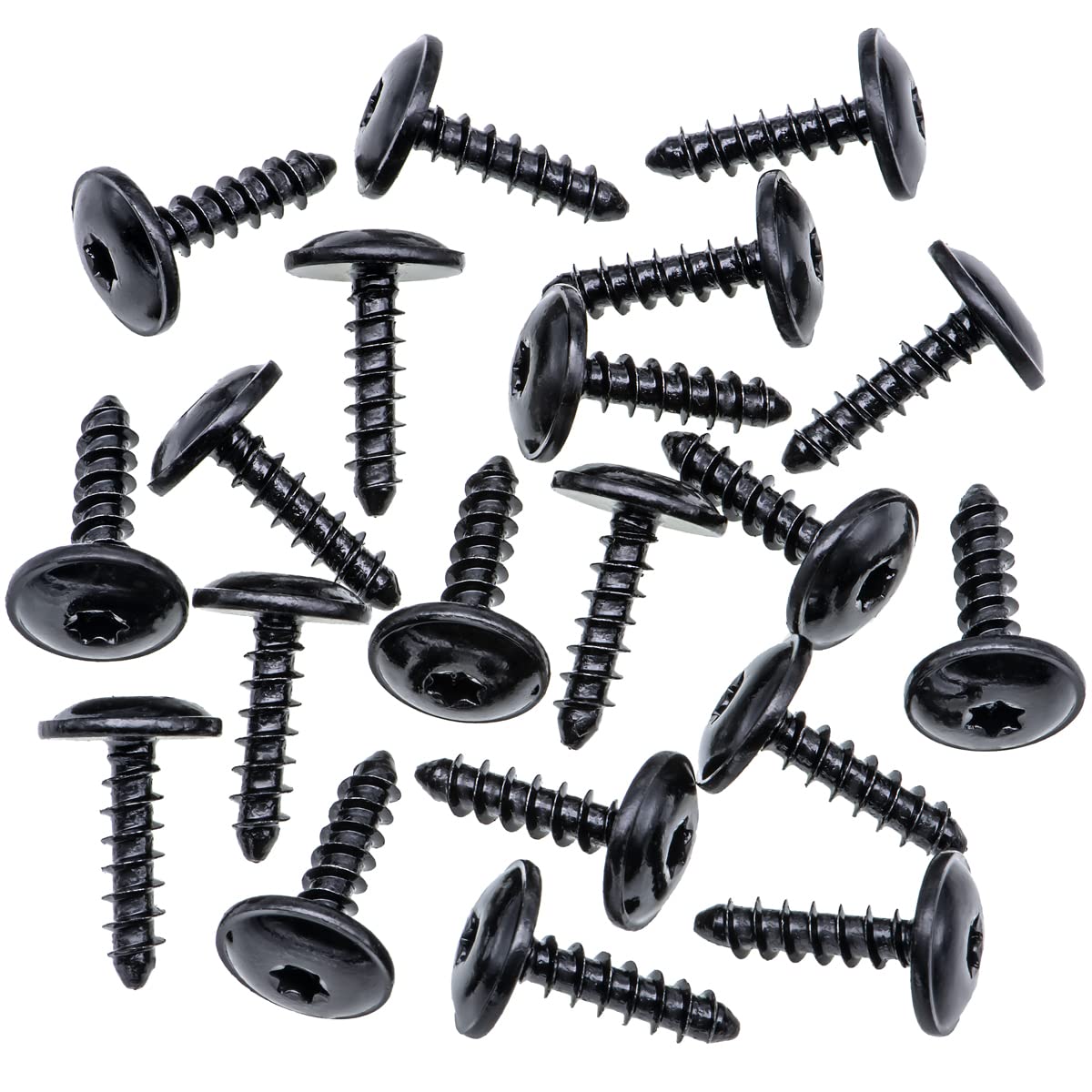 Rexka 20 piezas M5-0.083 x 0.748 in T25 Torx Fender Liner Splash Guard Under Cover Soporte de licencia Truss Head Tapping Tornillo Tornillo