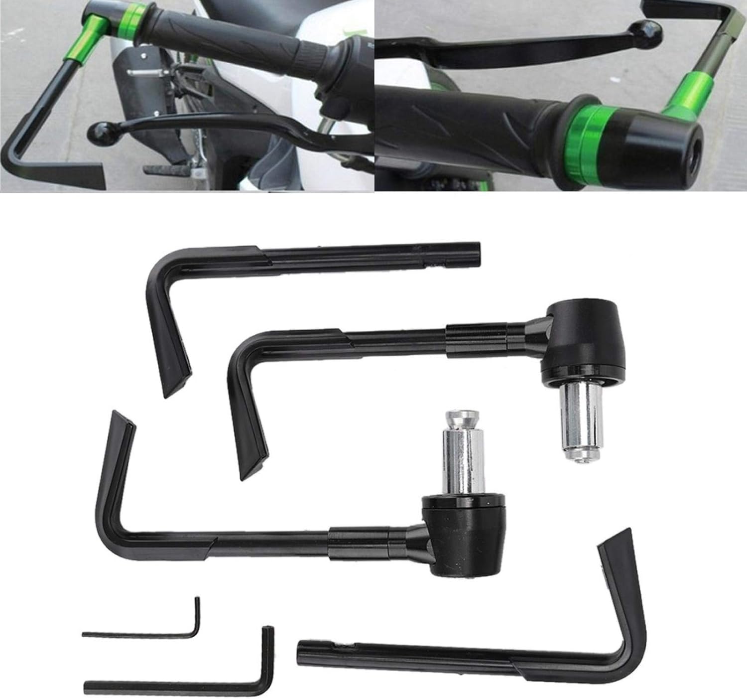 EVGATSAUTO Protectores de palanca de motocicleta, protector de palanca de freno frontal CNC, mango de motocicleta, protector de motocicleta (negro)