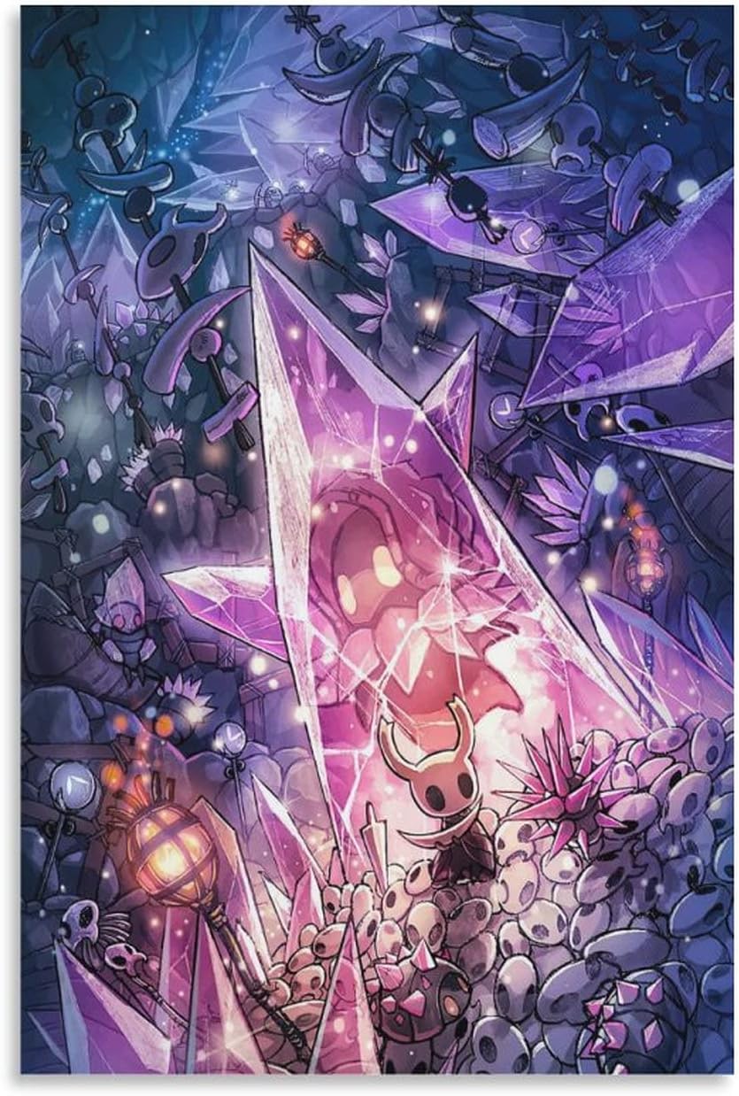 SNKB Hollow Knight – Póster artístico en lienzo y arte para pared, diseño moderno de dormitorio familiar, 12 x 18 pulgadas (11.8 x 17.7 in)