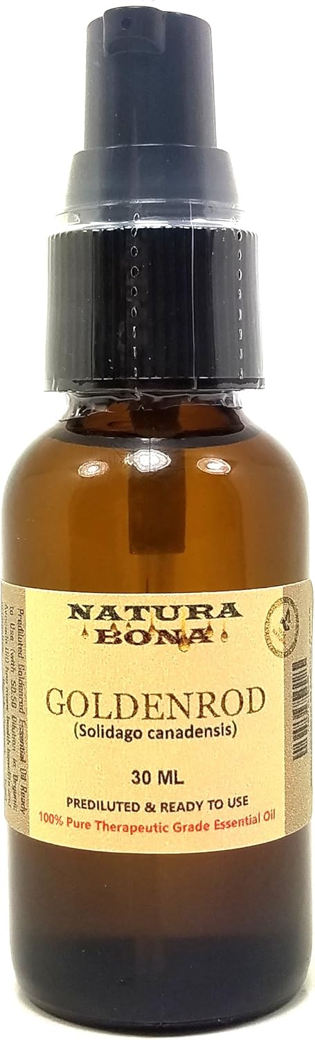 Orgánico Aceite Esencial Solidago (Solidago canadensis) 100% puro grado Terapéutico Aceite prediluted en orgánico aceite de aguacate 1fl oz Bomba de