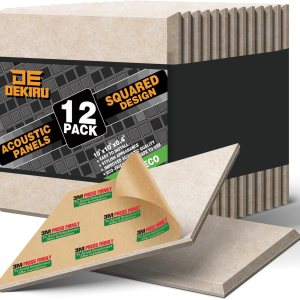 DEKIRU Paquete de 12 paneles acústicos, paneles de espuma a prueba de sonido, autoadhesivos, paneles de alta densidad a prueba de sonido para DEKIRU Paquete de 12 paneles acústicos, paneles de espuma a prueba de sonido, autoadhesivos, paneles de alta densidad a prueba de sonido para