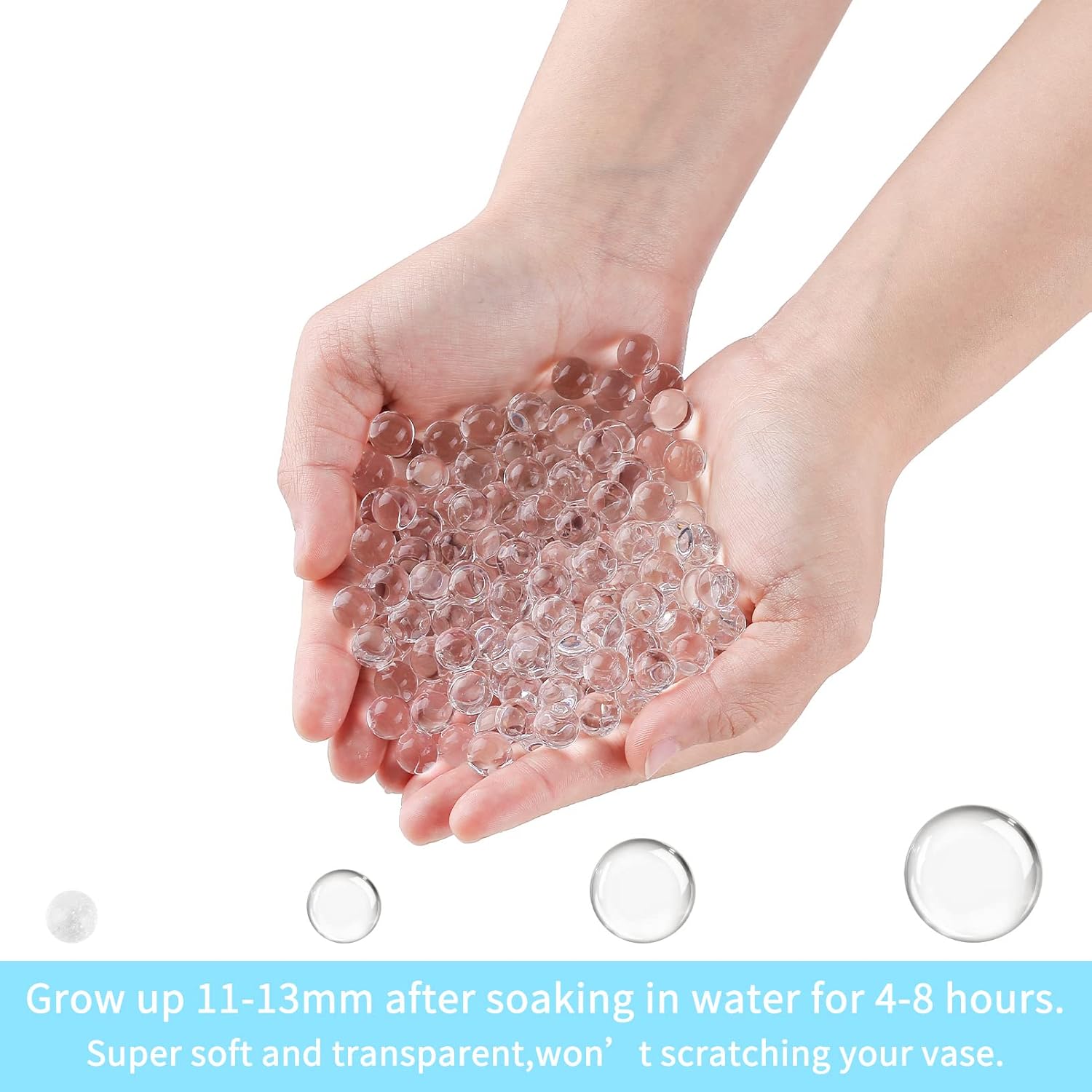 120.000 cuentas de gel de agua transparente para jarrón, perlas de agua de gel transparentes para cuentas flotantes, velas, centros de mesa de boda,