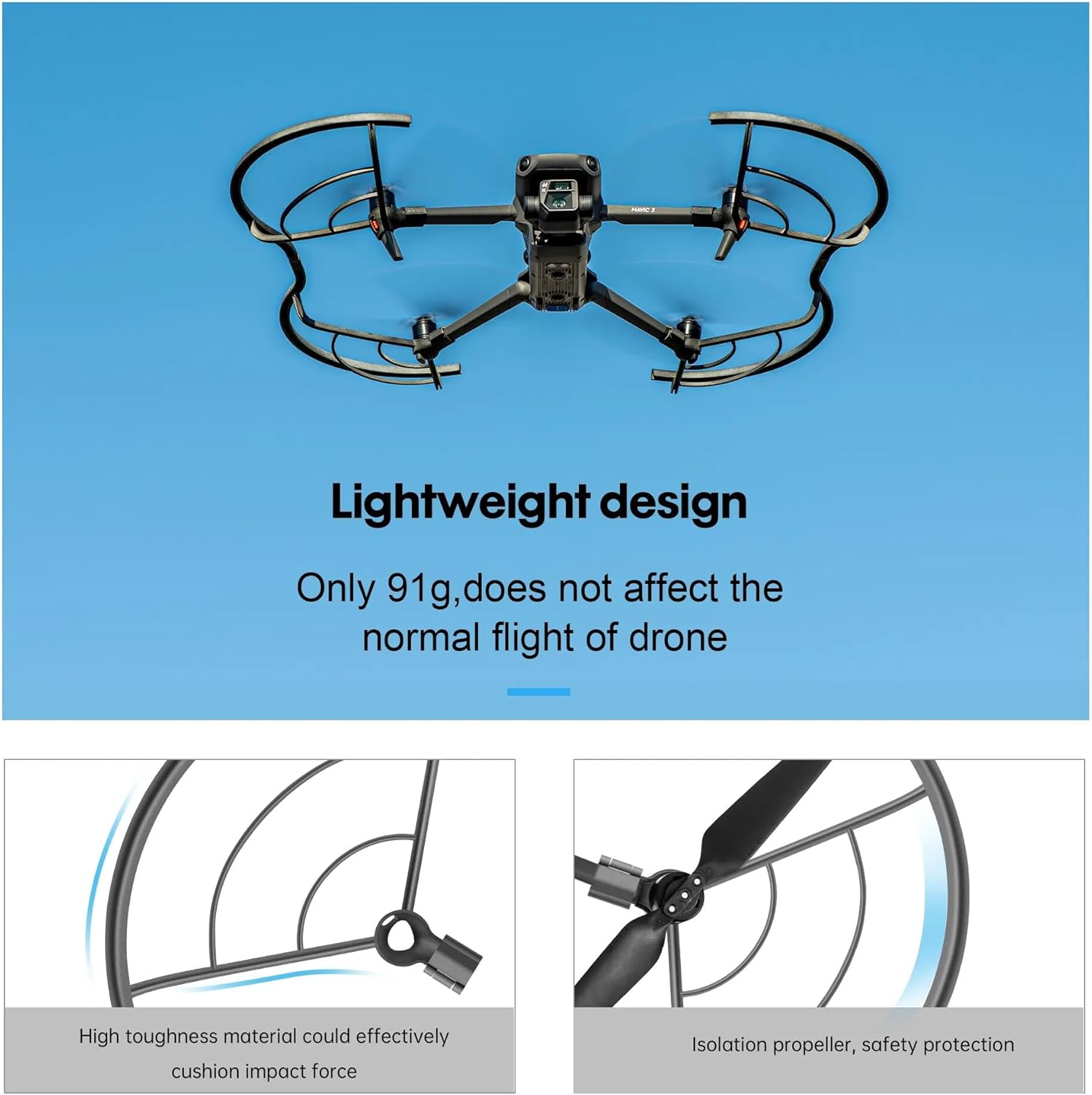 XNasu for D-JI Mavic 3 Classic Propeller Guard Drone Props Protector Bumper Anti-Collision Integrated Wing Fan Protective Cover Accessories
