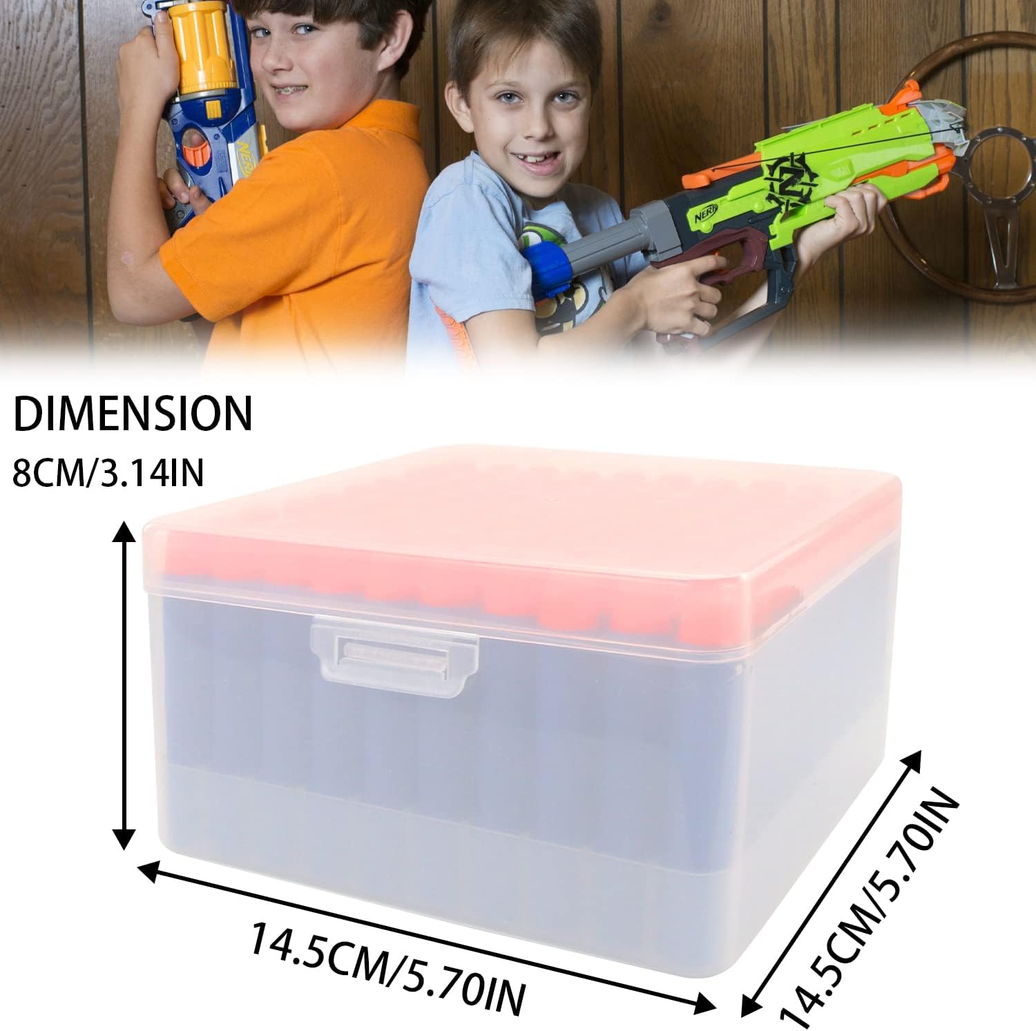 EKIND Cajas de almacenamiento ordenadas de dardos de espuma compatibles con dardos Nerf Elite o dardo corto, fácil de combinar y transportar (1