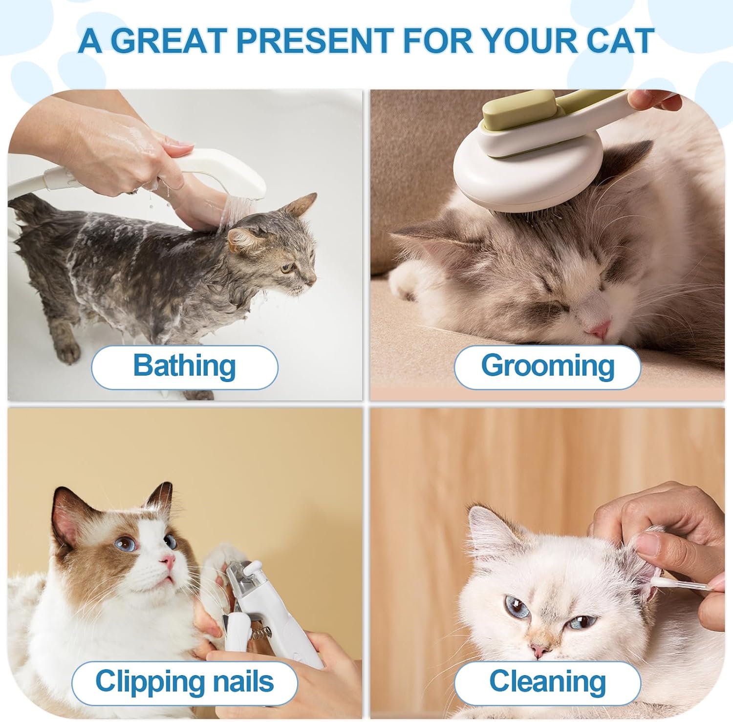 Bozal de gato para arreglar las uñas con malla suave cubierta, evita que se muerda y mastique (M, negro)