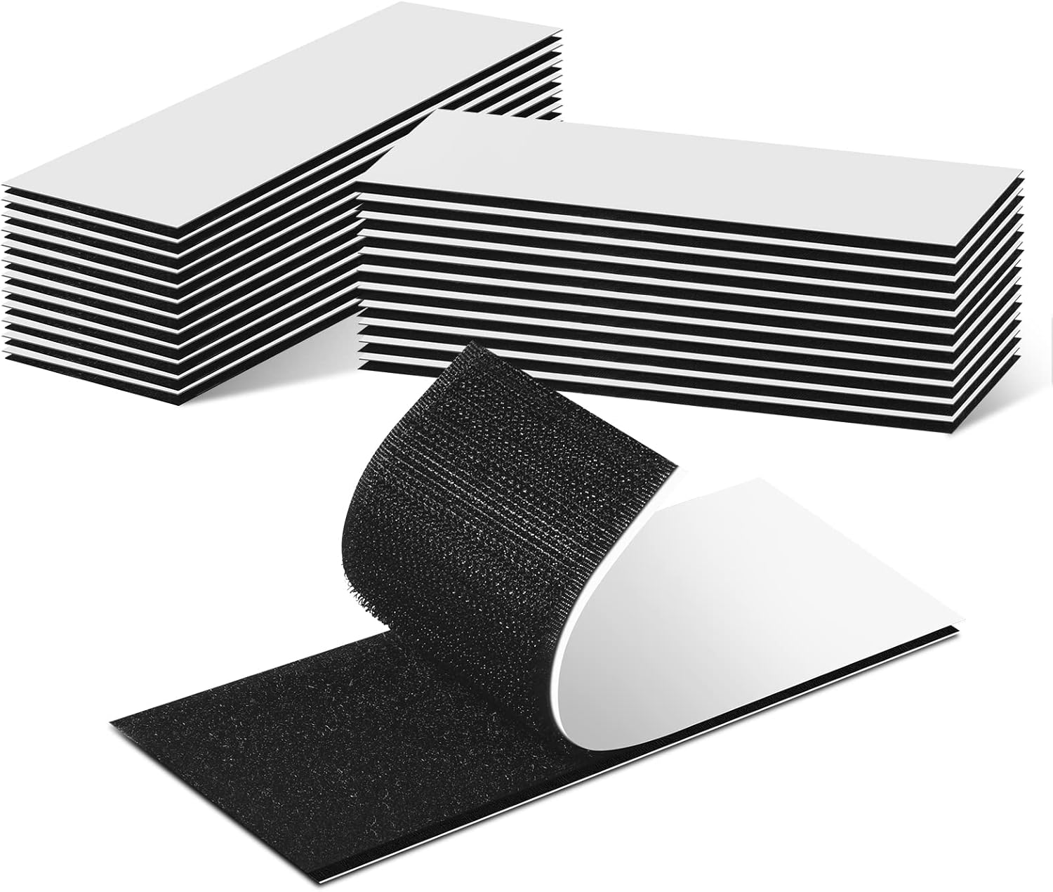 Tiras de velcro  Paquete de 16 tiras de 2 x 6 pulgadas  Cinta de gancho reutilizable autofijada, soporta tiras industriales resistentes de 12 libras