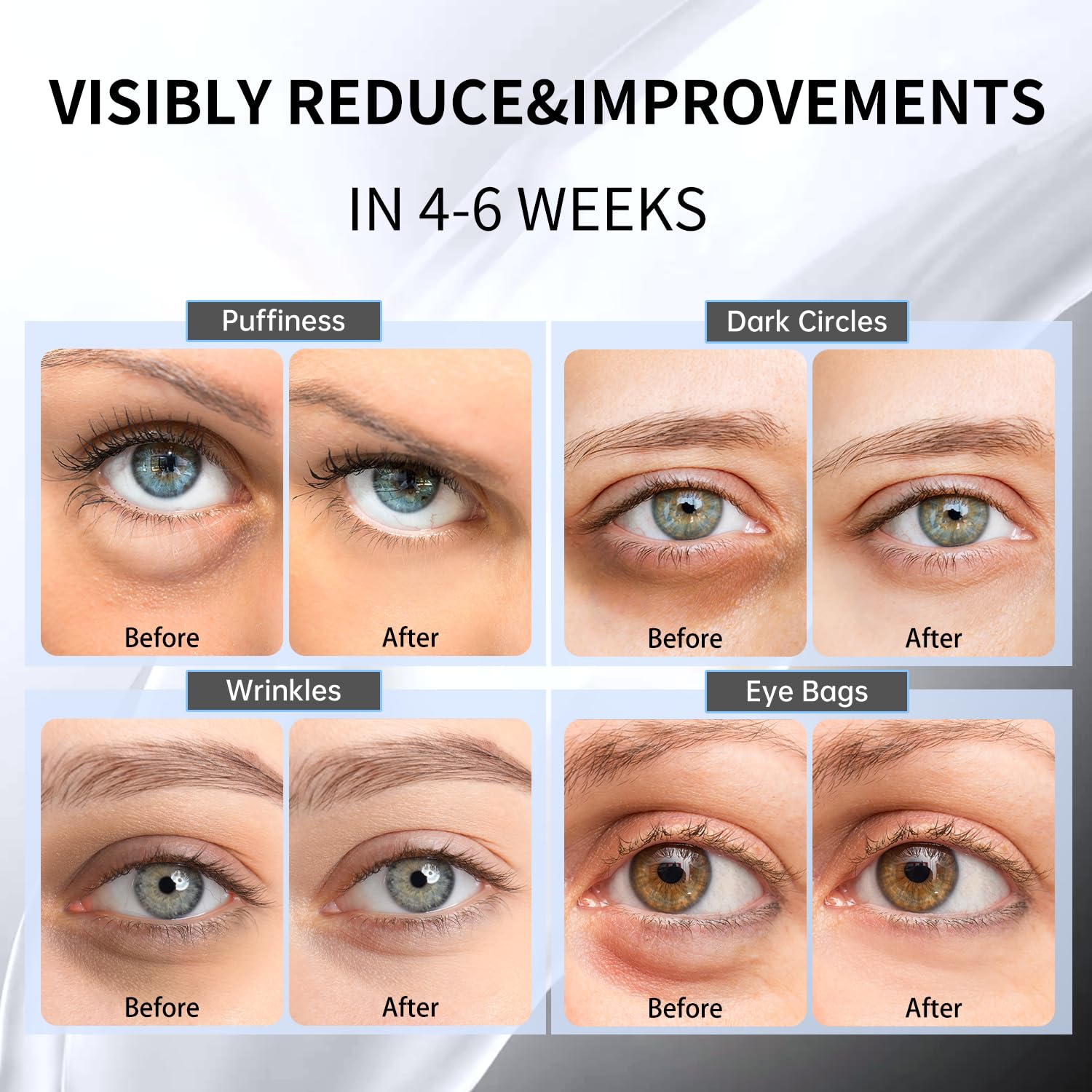 Hicream Advanced Snail Hydrogel Eye Patch 60 parches, máscara de suero de gel, tratamiento debajo de los ojos, forro fino, ojos hinchados,
