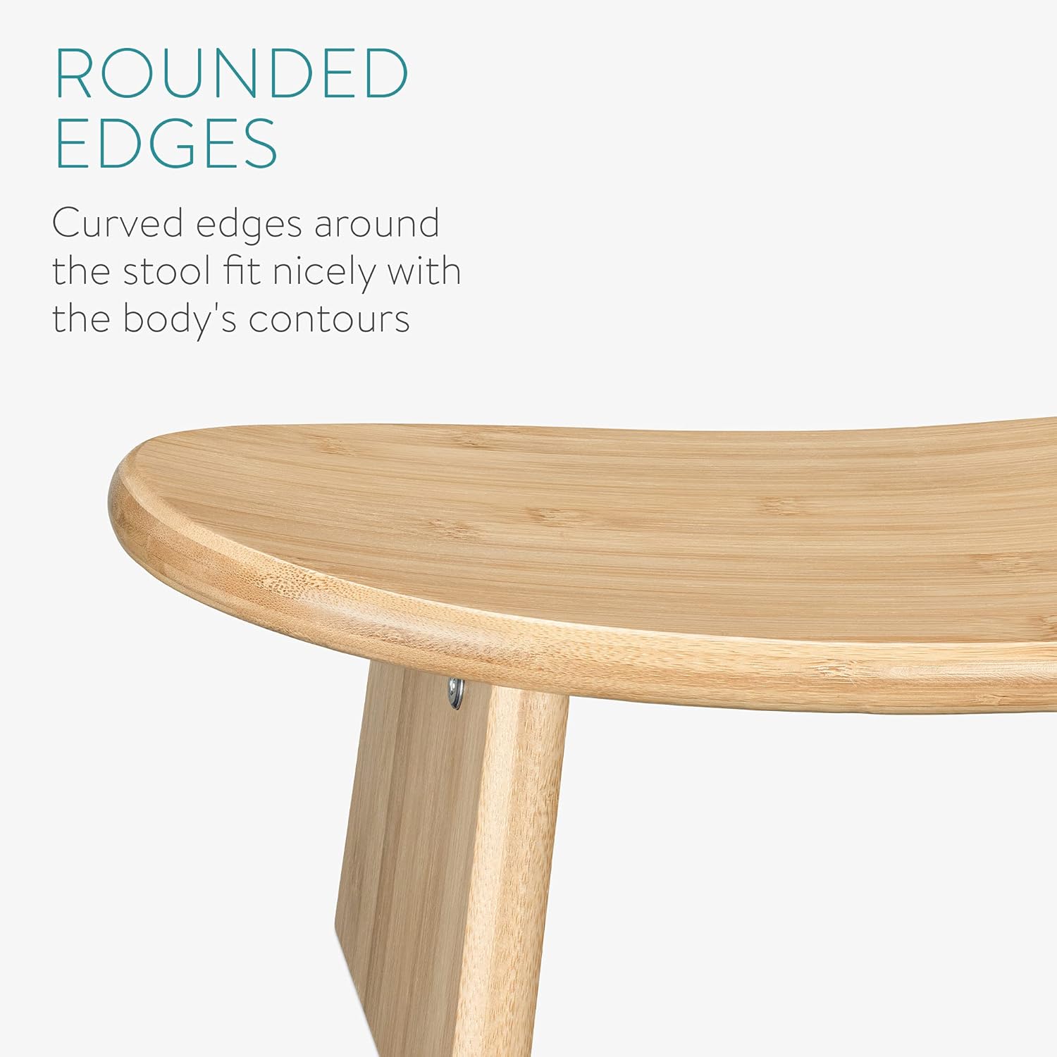 Navaris Bamboo Meditation Stool – Bench for Meditating, Yoga, Practice – Angled Ergonomic Seat with Round Edges for Comfortable Postures – Light