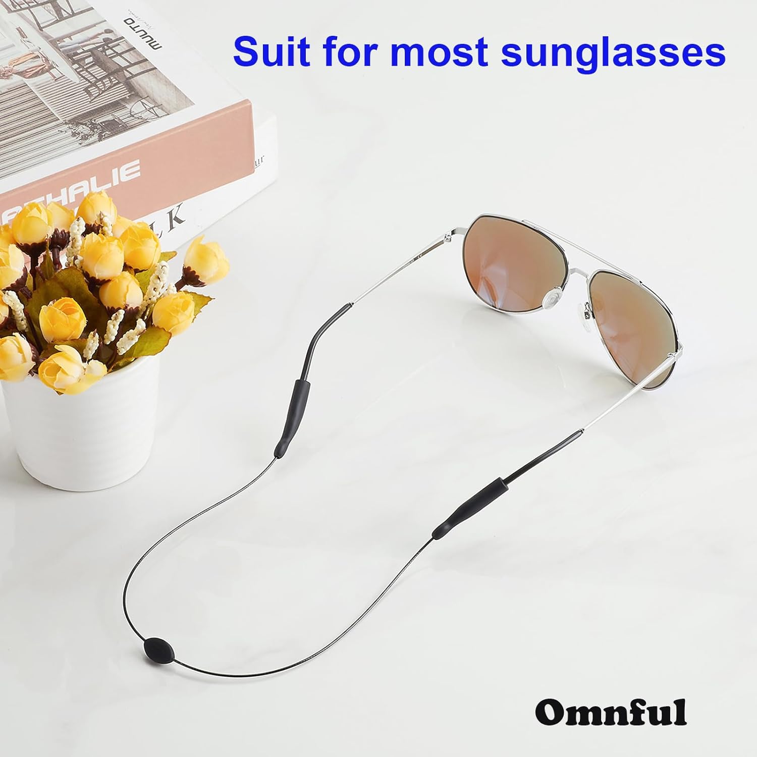 Omnful Correa para lentes  Correa para lentes de sol, retenedor de gafas, sin cola de alambre, correas para gafas, para hombres, mujeres y niños (3